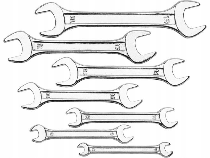 

Klucz Płaski Dwustronny Klucze 6-22mm Zestaw 8 Szt