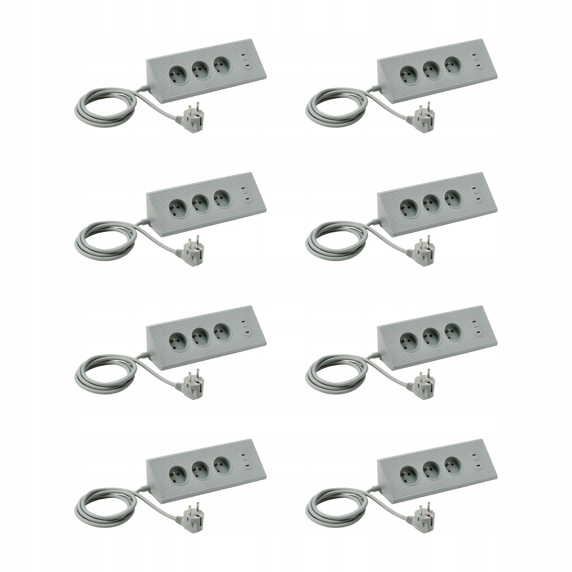 8 szt. Przedłużacz Skotat zielony 1.8 m 3680 W z Usb-c