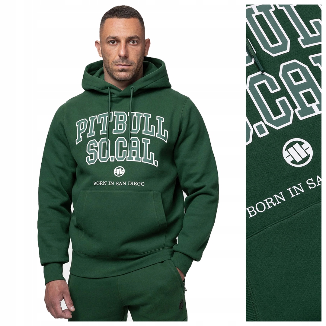 Pánská mikina s kapucí (klokanka) Pit Bull "so Cal" zelená XXL