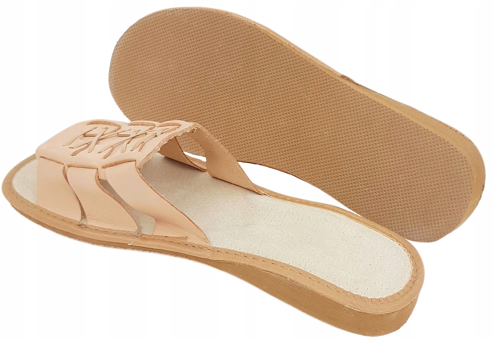 Pantofle 100% Skóra Kapcie Góralskie Odkryte *41* Model PPD 031