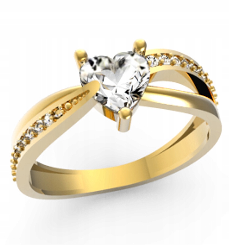 Zlatý Zásnubní Prstýnek Srdce Ryzost 585