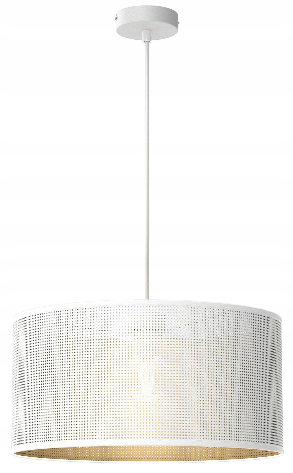 Závesná stropná lampa Loft Shade biele zlaté tienidlo 1xE27 40 cm moderná