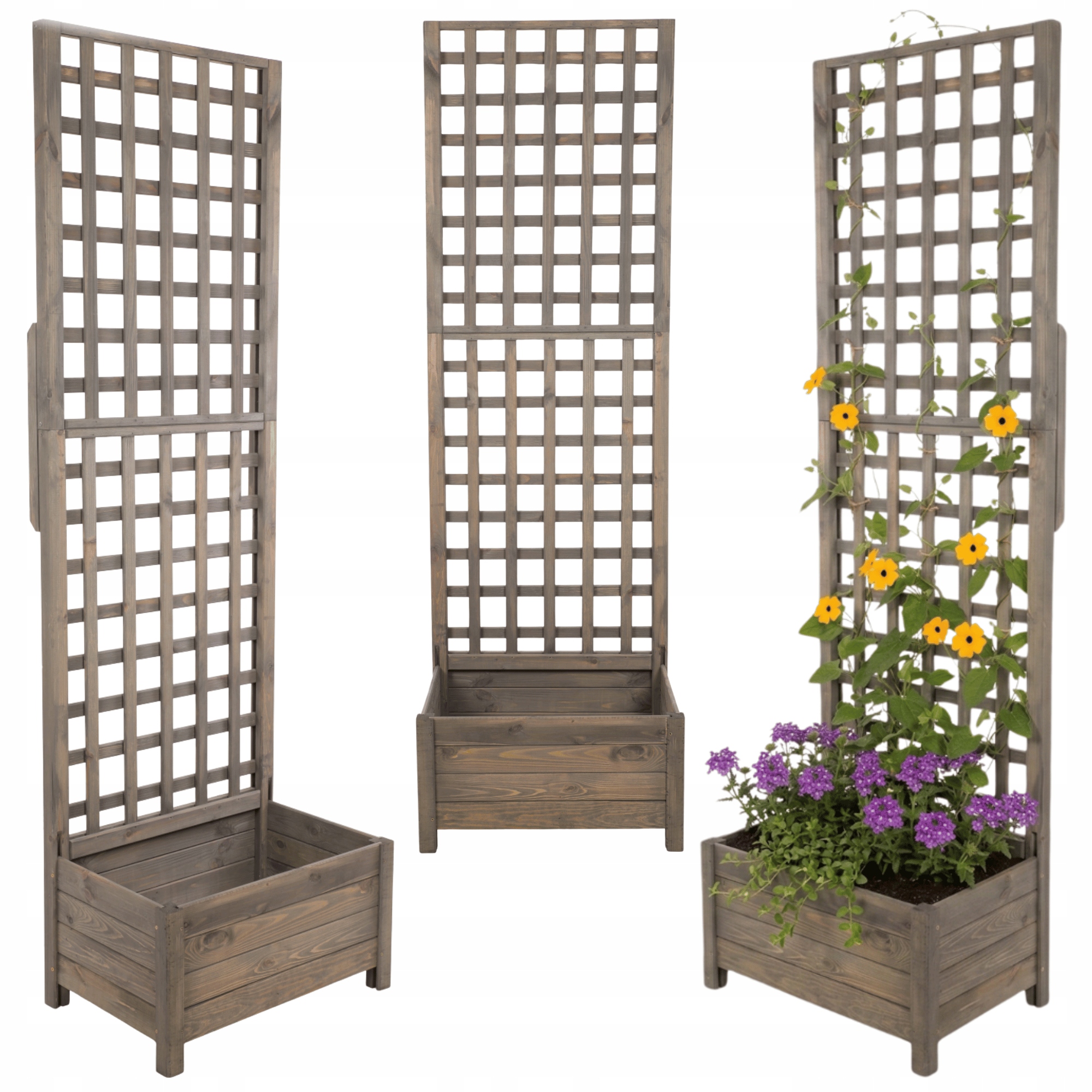 Drevená pergola, vysoký kvetináč, krabička na kvety 190x60x40 na nohách