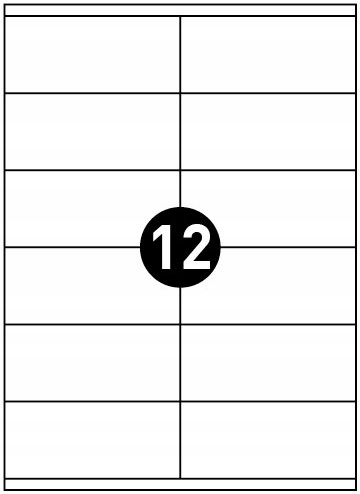 

100 sztuk arkuszy samoprzylepnych A4 12x 105x48mm