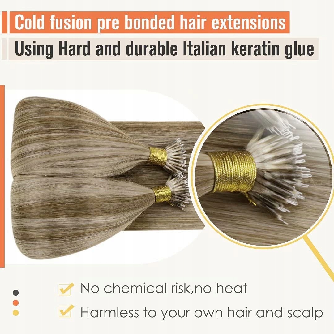 LAAVOO 45 CM PASMA DOCZEPY 50G NATURALNE RINGI FALOWANE Typ włosów naturalne