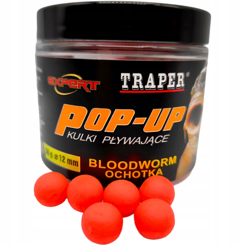 Kulki Haczykowe Traper Pływające Pop-Up Ochotka Bloodworm 12mm 50g Na Włos