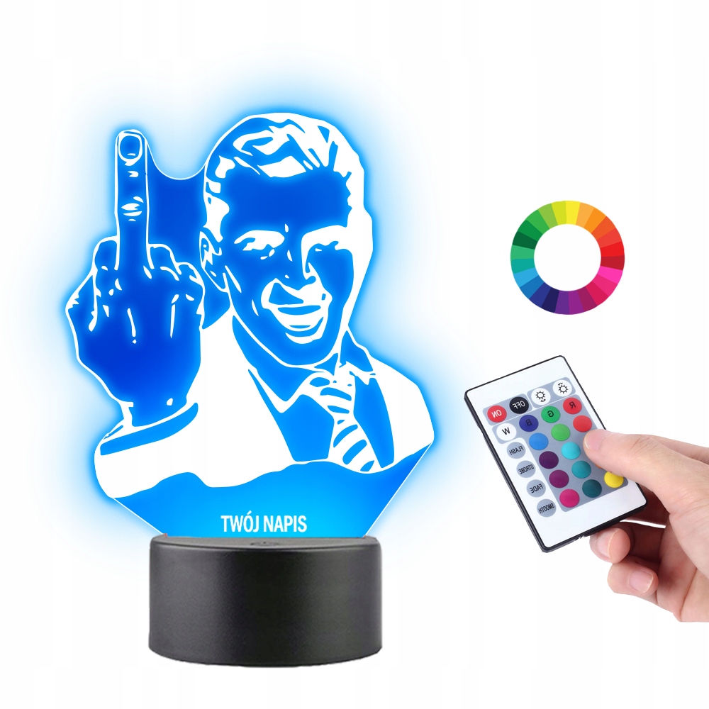 

Lampka na Biurko Statuetka 3D Środkowy Palec Mem