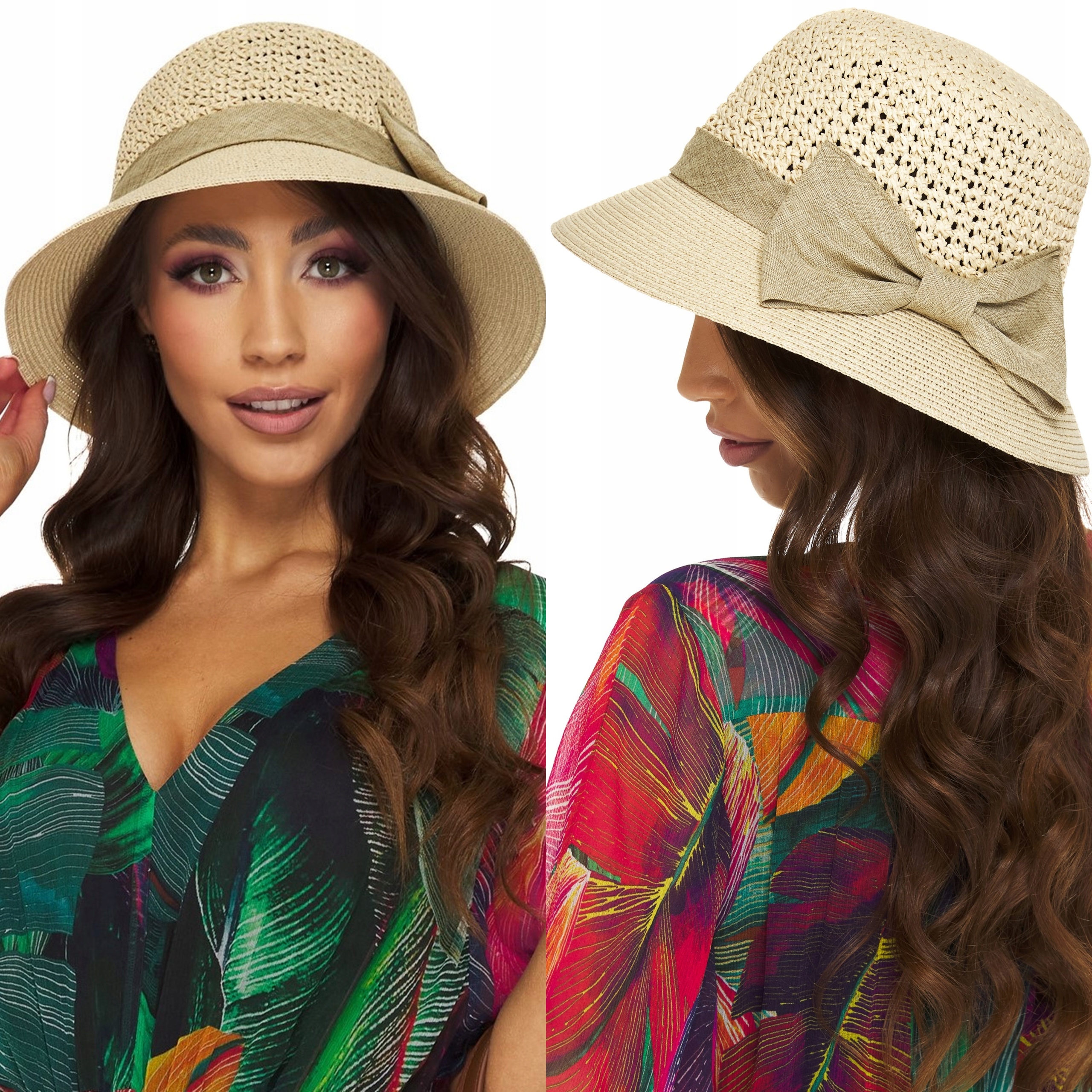 

Kapelusz Bucket Hat Słomkowy Eko Słomka z kokardą