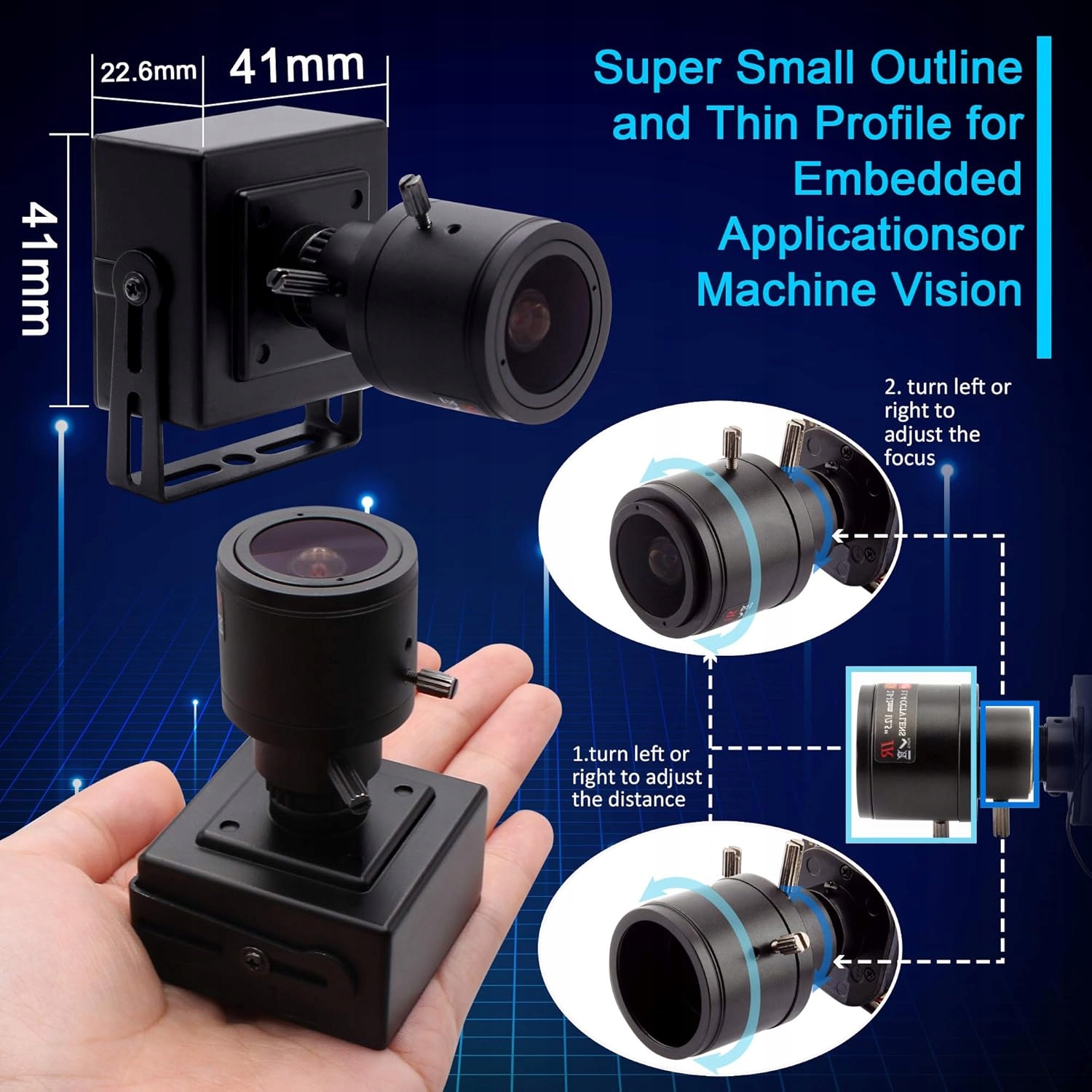 Kamera internetowa ELP 8 megapikseli z obiektywem Vario 2,8-12 mm Model ELP-USB8MP02G-BFV