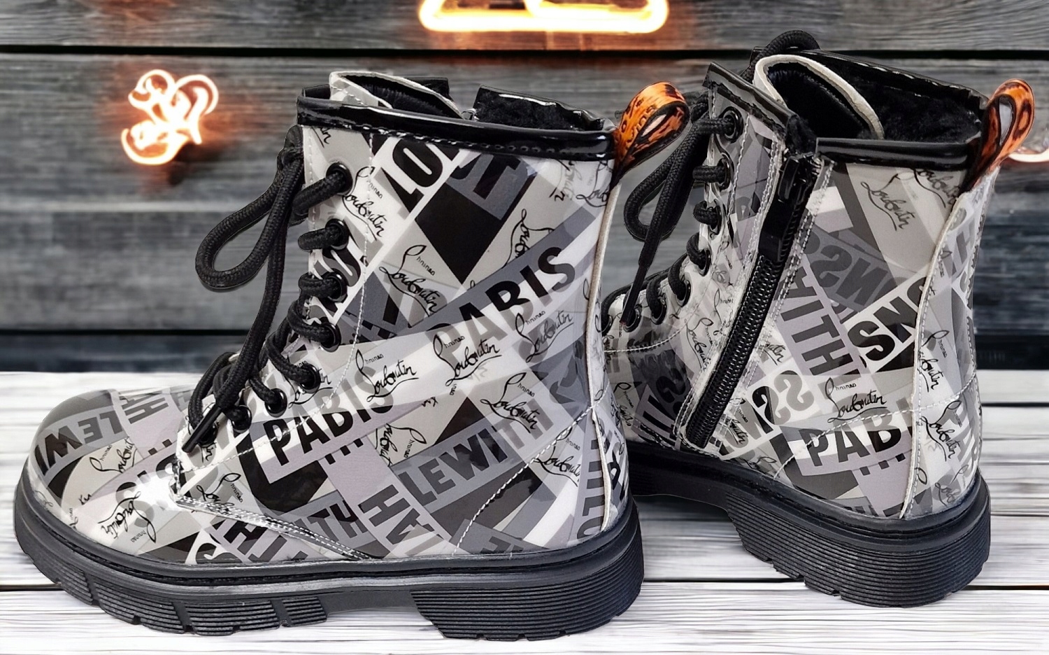 Botki Ocieplane Śniegowce Sznurowane Futerko Dziewczęce Kozaczki Zamek *25* Kolor wielokolorowy