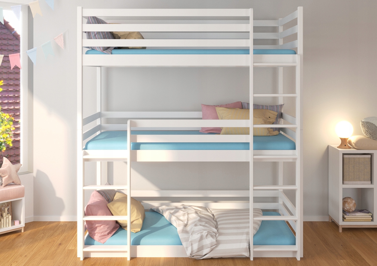 Łóżko piętrowe trzyosobowe z materacami TEDRO 200x90 — 9