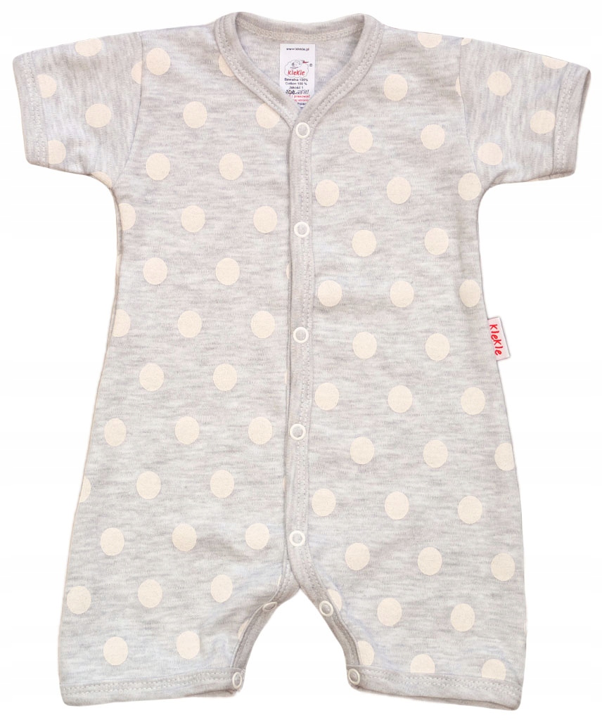PAJAC KRÓTKI RĘKAW rampers GROCHY POPIEL melanż 74 KLEKLE