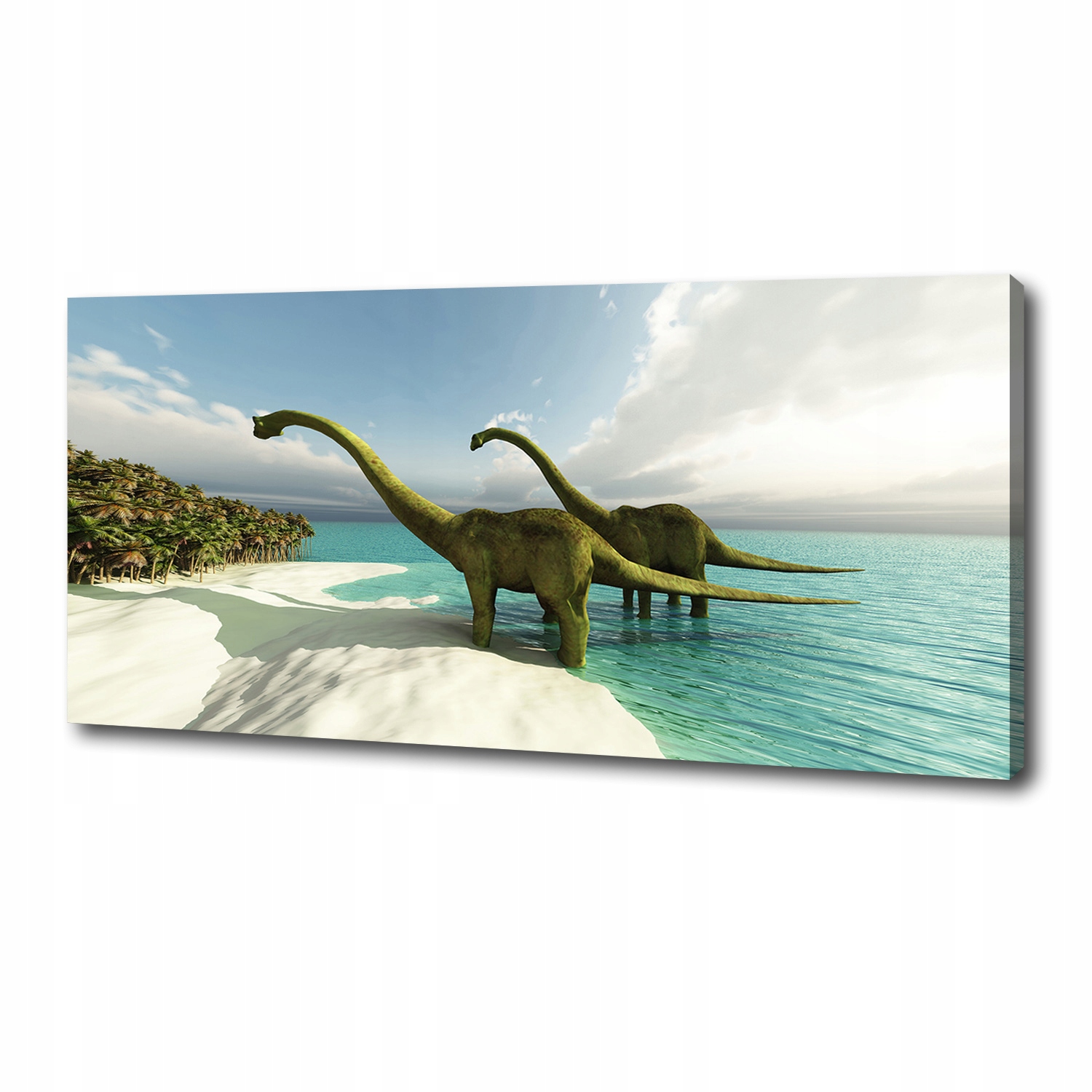 

Foto obraz na płótnie Dinozaury na plaży 125x50 cm