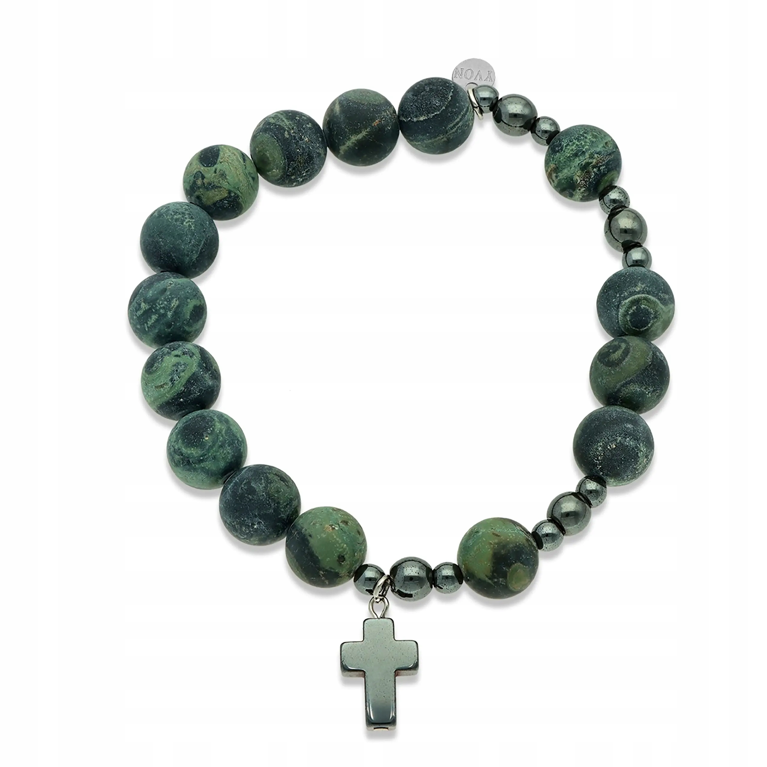 Pánský náramek růženec kameny jaspis ocel ušlechtilý dárek pro tatínka