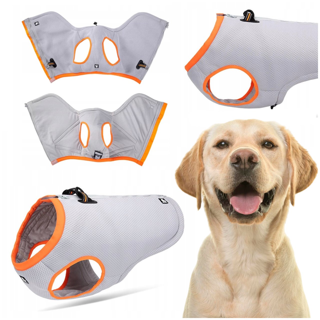 Levně Chladící Vesta Pro Psa, Postroje Pro Psa Truelove Oranžová, Lehká, Velikost XL