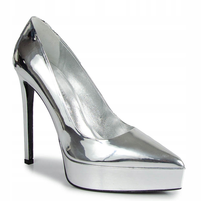 Carinii B6461 Stříbrné Kožené Lodičky 38