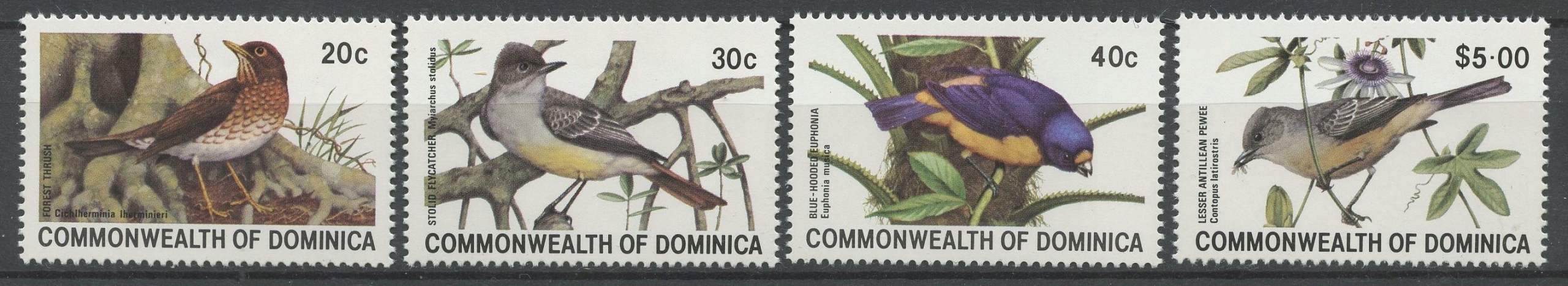 Dominica** Mi. 708-11 Ptaki