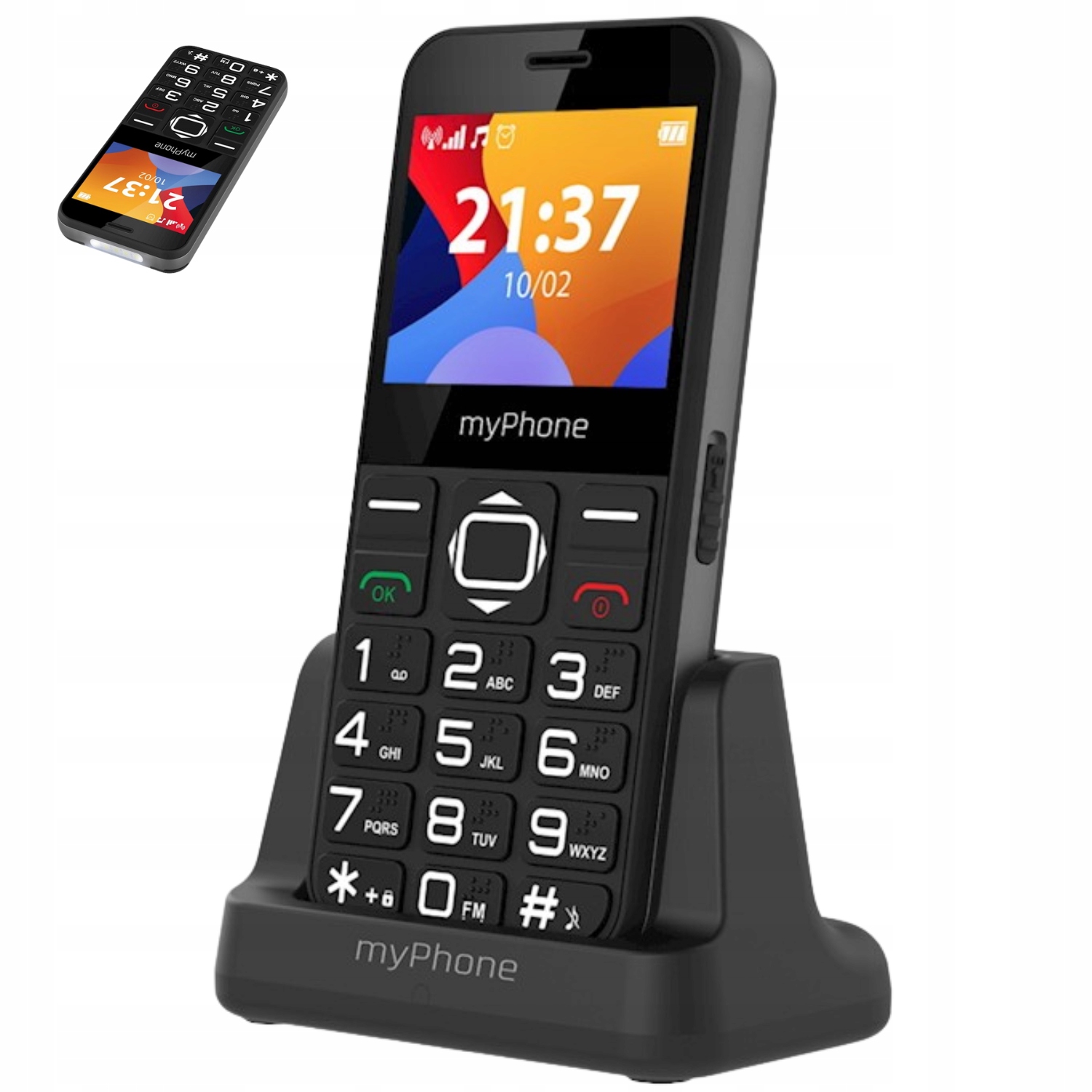 Mobilní telefon myPhone Halo 3 pro seniory s výkonnou bateriovou baterií a rádiem