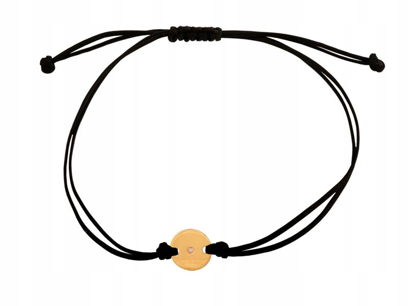 Zlatý náramek 585, kulatý plech se zirkonem, jemný jako dárek