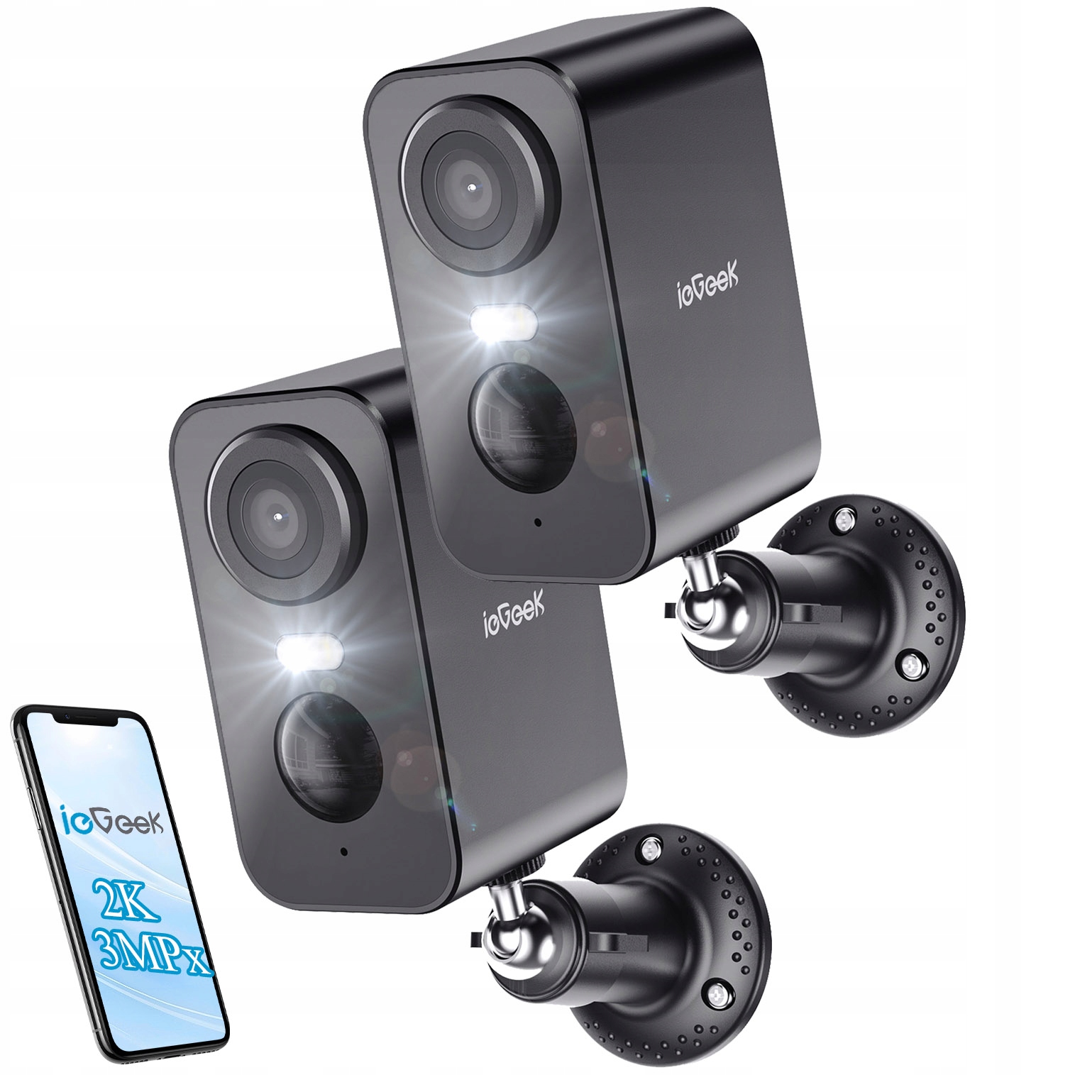 2K Kamera Na Baterie Bezdrátová Audio Ip Wifi 3MPx Oboustranné Audio X 2