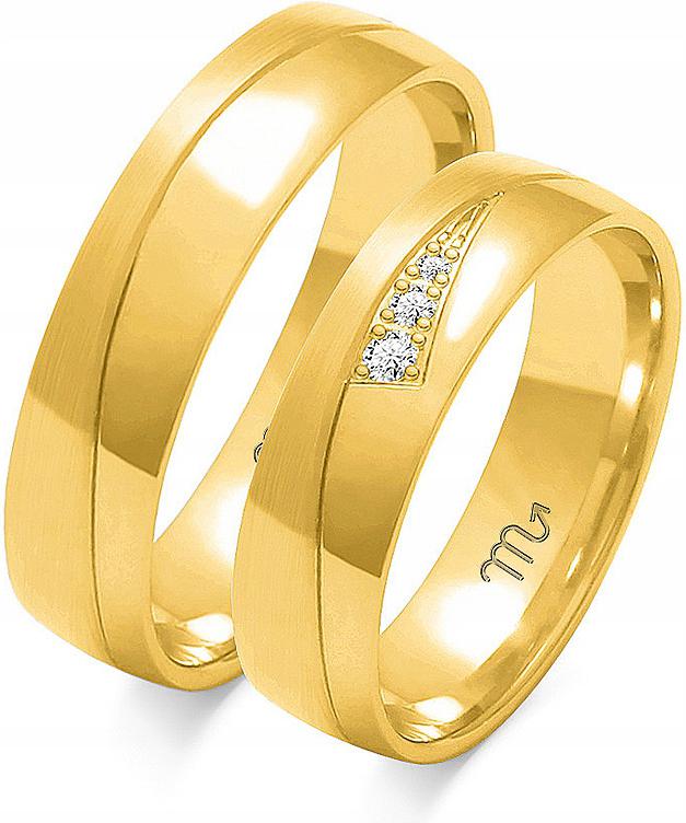 Zlatý prsten na svatba pro pár 585 r 14 15 16 žluté zlato 14K elegantní