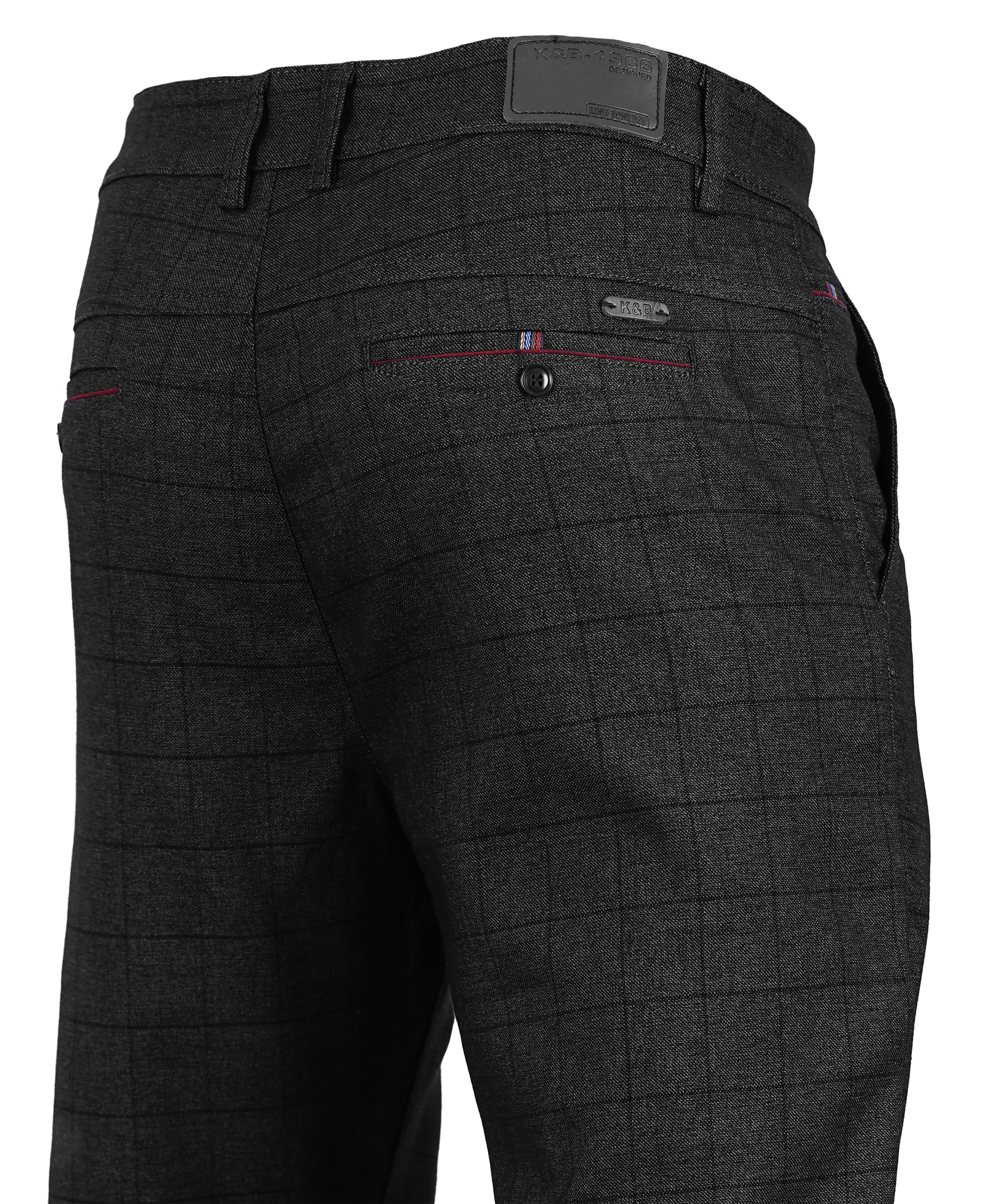 Spodnie męskie chinosy w kratkę wizytowe casual W39 L32 102-104