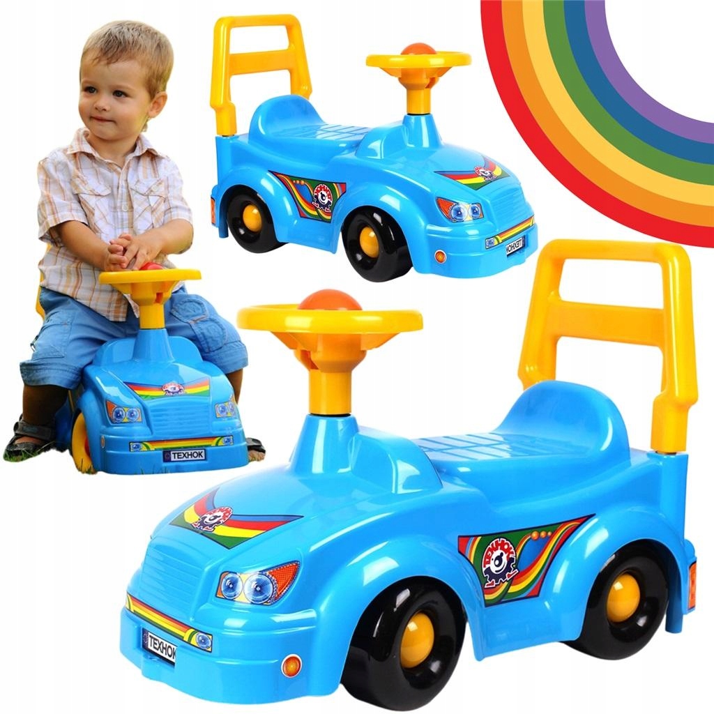Jeździk Samochód Chodzik Zabawka Do Pchania Dla Dzieci Pchacz 3W1 Ciekawy