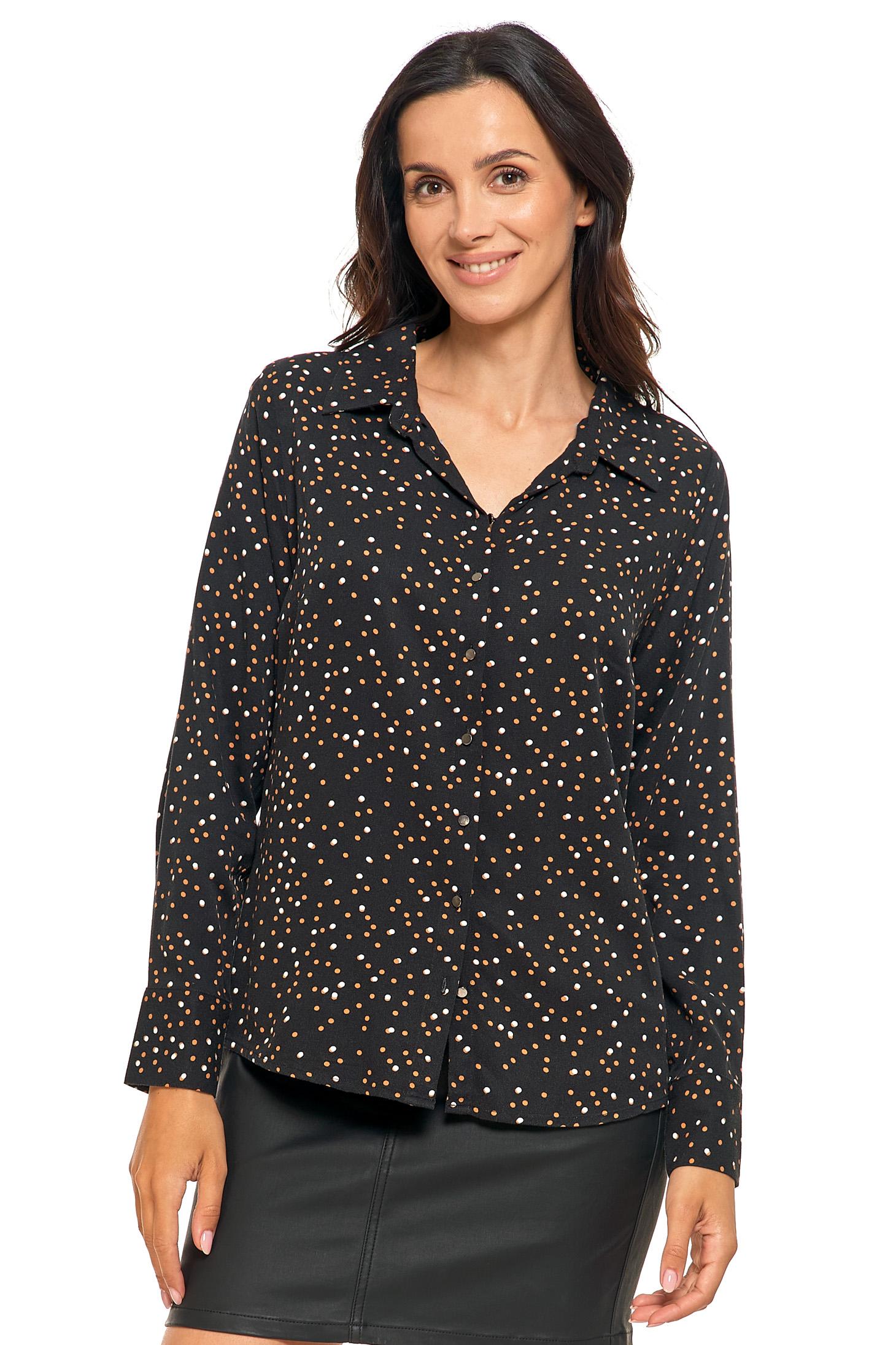 Koszula Damska w Groszki Elegancka Klasyczna Przewiewna z Wiskozy MORAJ L Marka Moraj