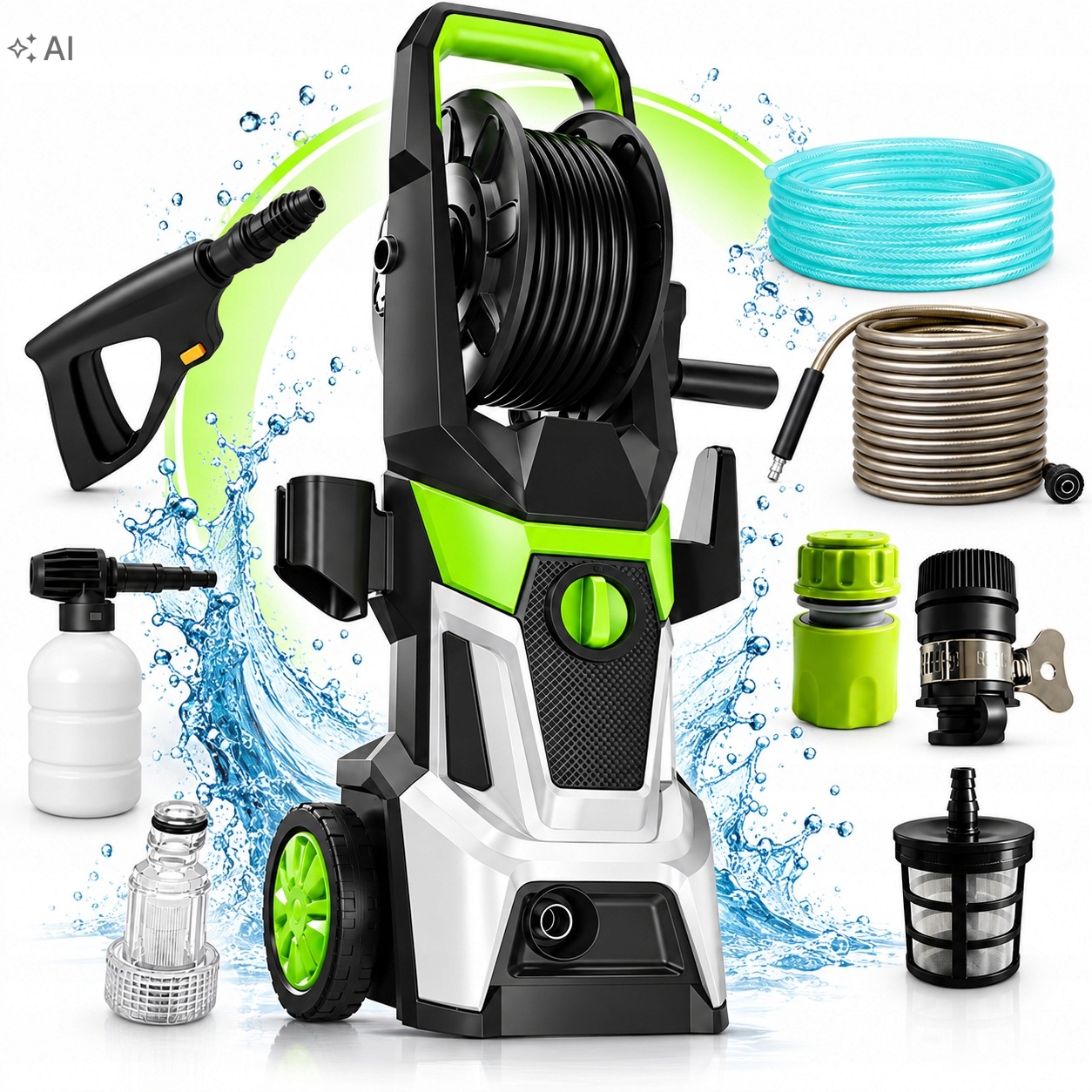Zahradní Tlaková Myčka Postřikovač Na Mytí Oken, Kostky 2800 W, Výkonný