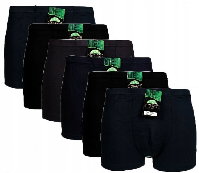 6x Bokserki Męskie Bambusowe Antybakteryjne 7XL