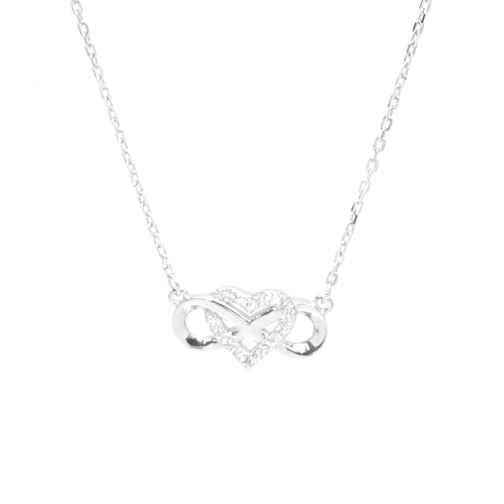 Stříbrný náhrdelník celebrity nekonečno se srdcem zirkony stříbro 925