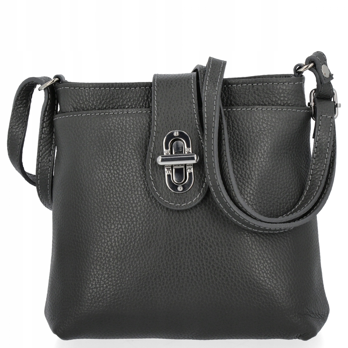 Kožená kabelka Italská Kabelka Přes Rameno 201 Šedá