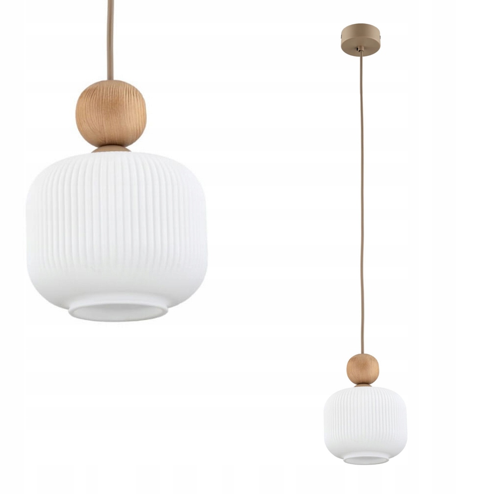 Lampa wisząca Ballo z ryflowanym szklanym kloszem nad stół E14 Tk Lighting