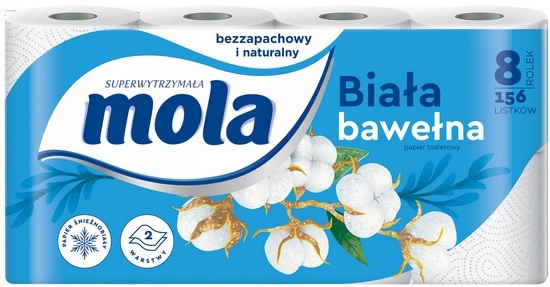 

Mola Papier Toaletowy Bawełniana Biel 8 rolek