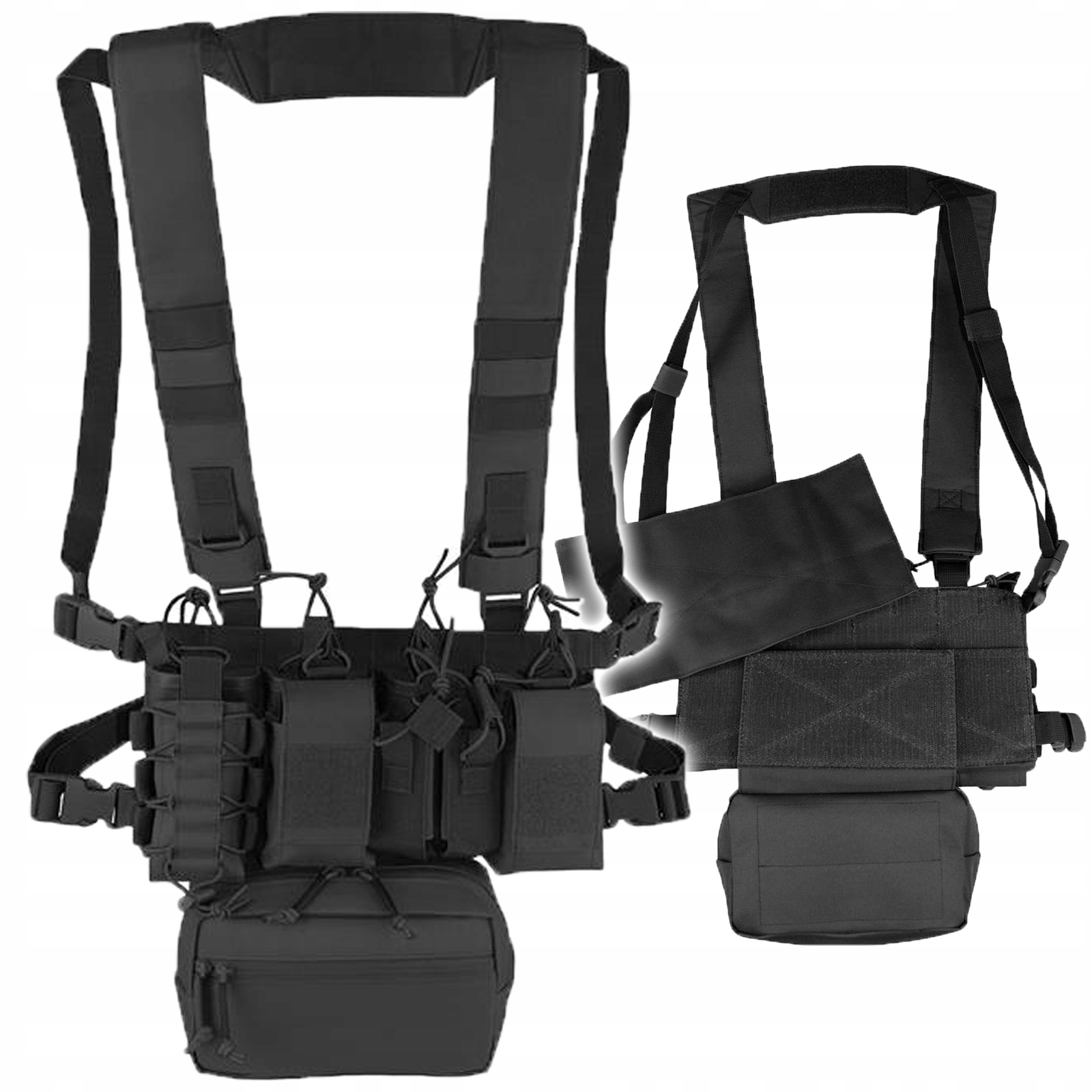 Kamizelka wojskowa Taktyczna Chest Pasoszelki Czarny czarna Camo