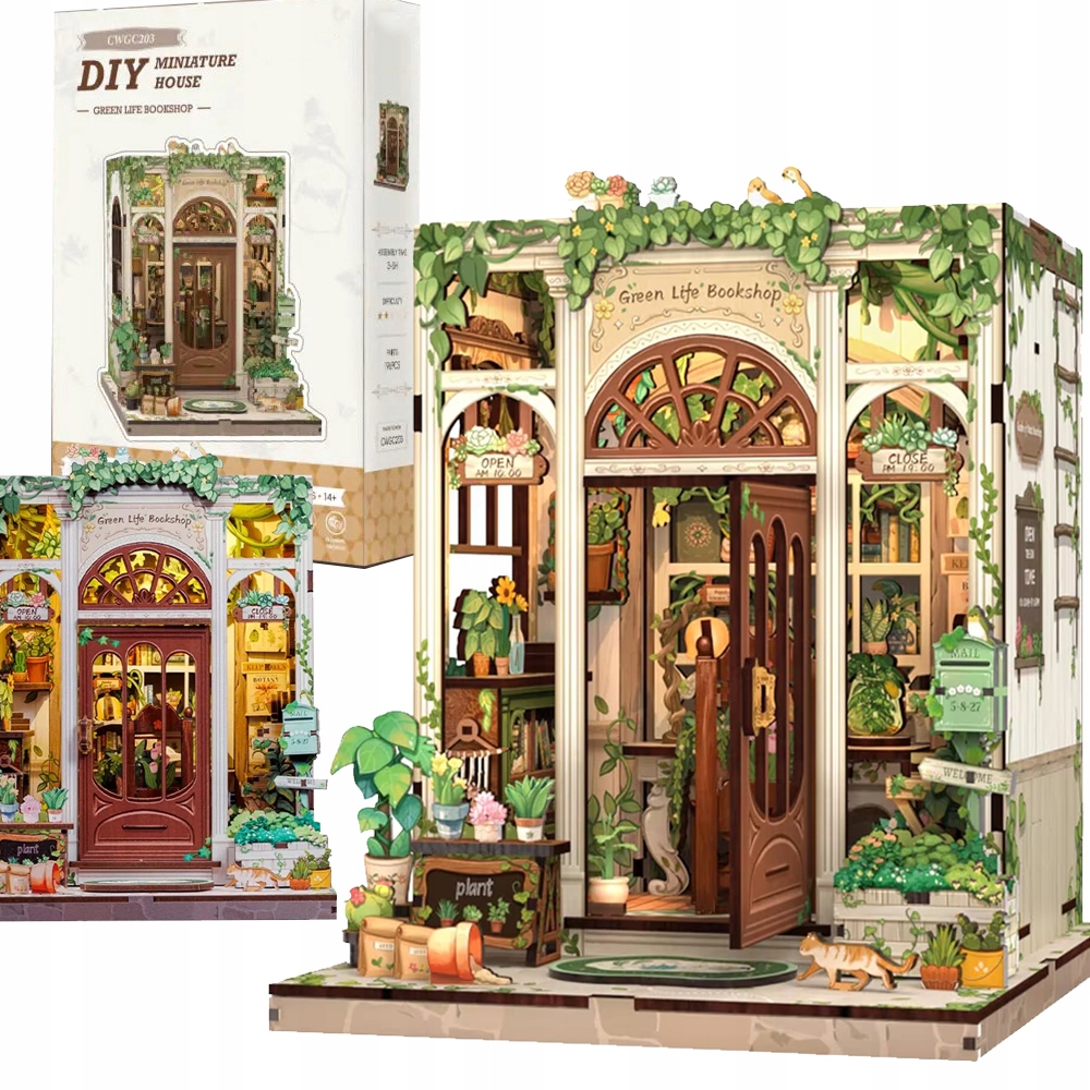 Kwiaciarnia Diy 3D Led Book Nook Wkładka Do Półki Na Książki