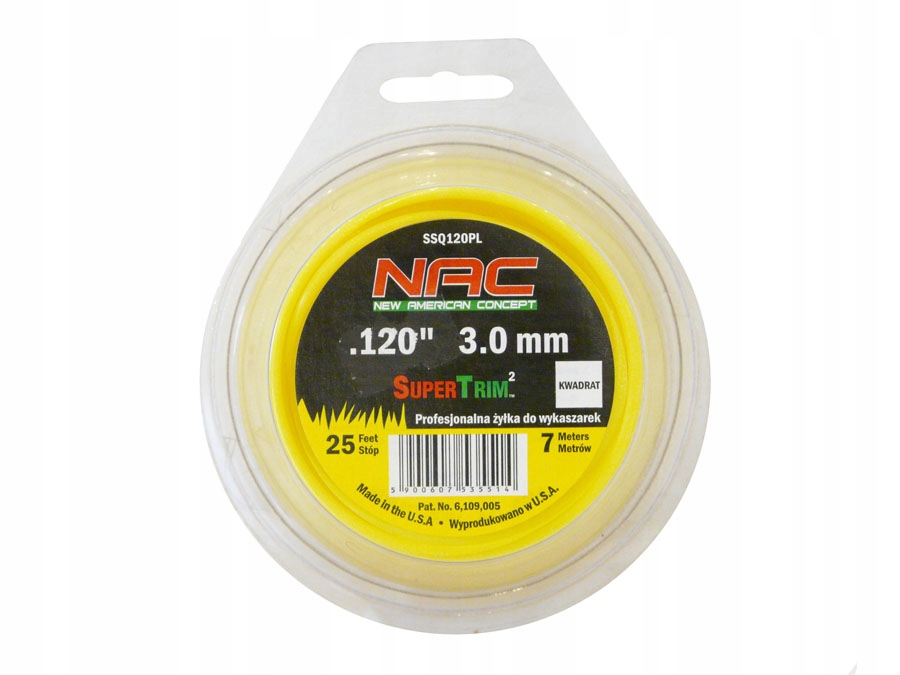 

Żyłka Tnąca Nac Ssq 120PL 3 MM 7 Mb Kwadratowa