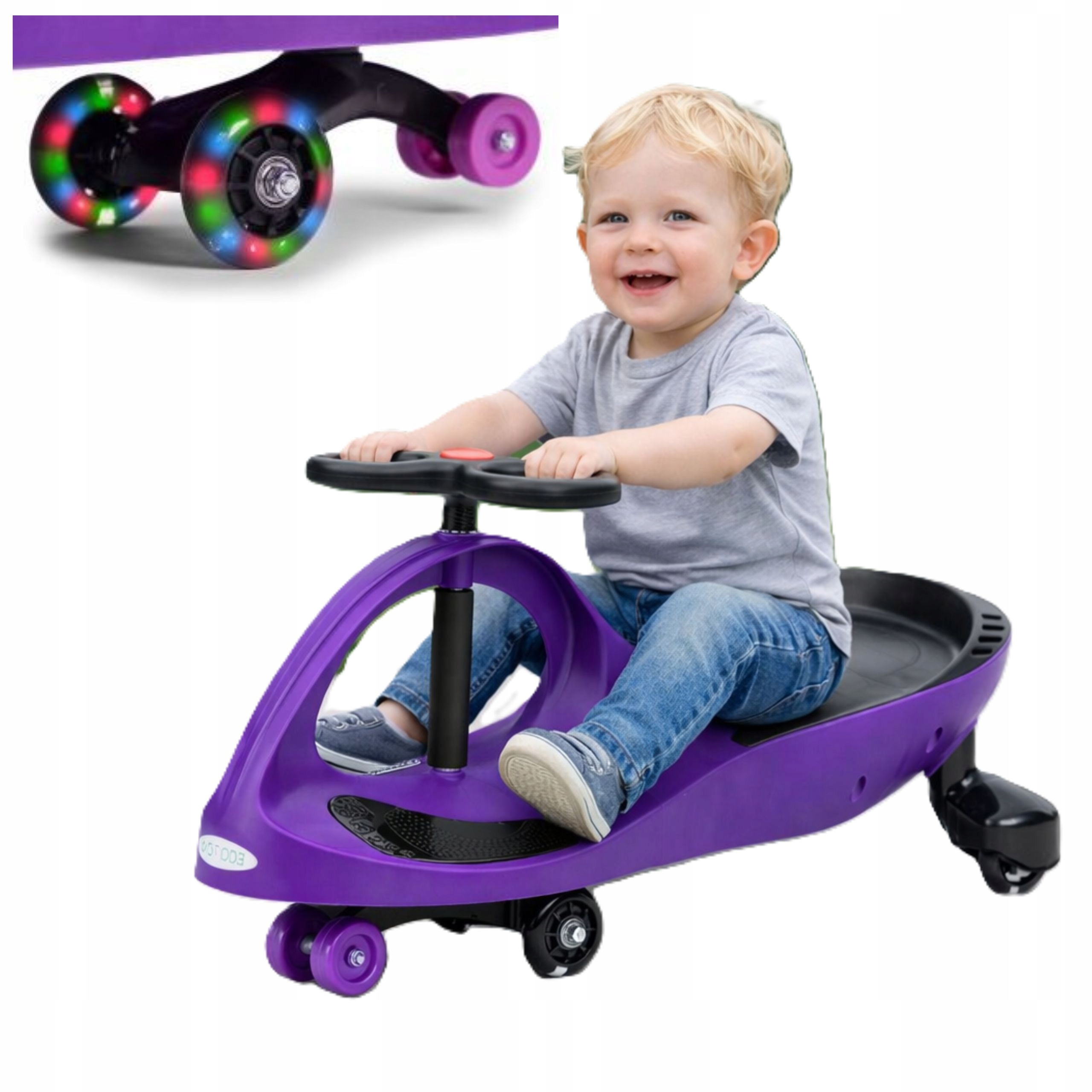 Jeździk grawitacyjny rotacyjny dla dziecka koła led kauczukowe