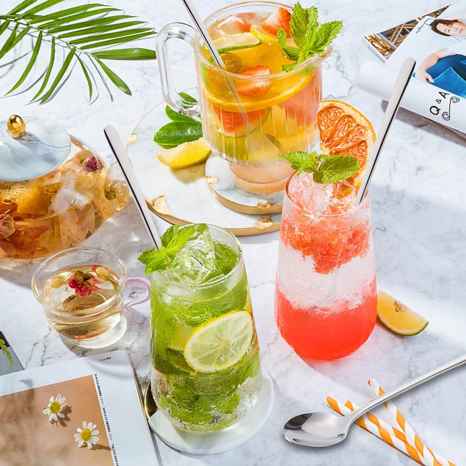 ŁYŻECZKA ŁYŻECZKI DO KAWY LATTE LODÓW DESERÓW DESEROWE DŁUGA KOMPLET 6szt Liczba sztuk 6 szt.