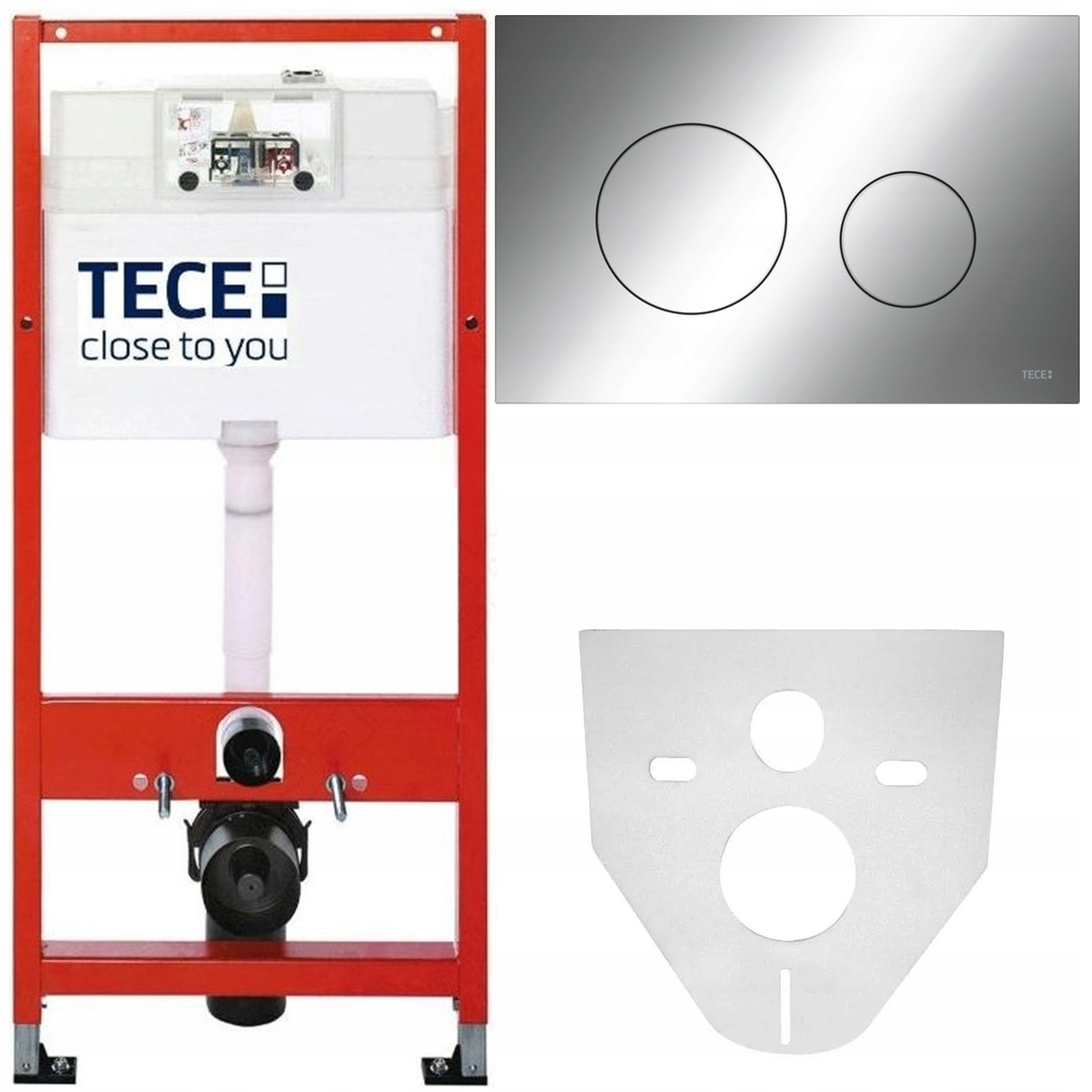 Tece Base Stelaż Podtynkowy Wc Zestaw Przycisk Chrom Połysk Mata 4W1