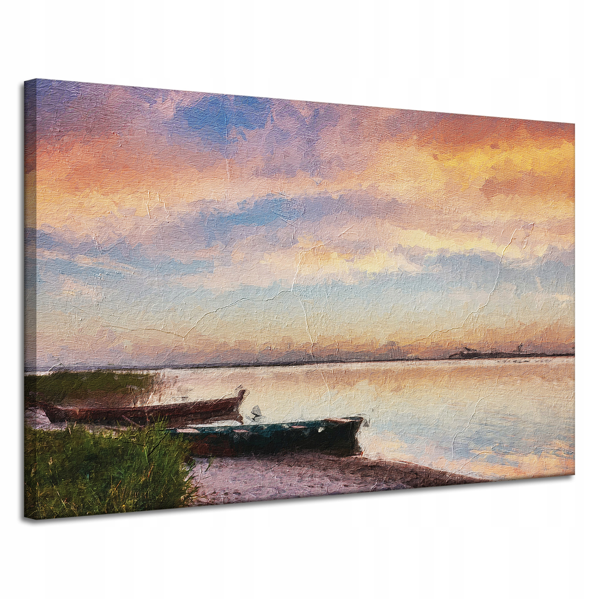 Obraz na plátně Olejová Malířství Lodě na břehu 120x80 cm