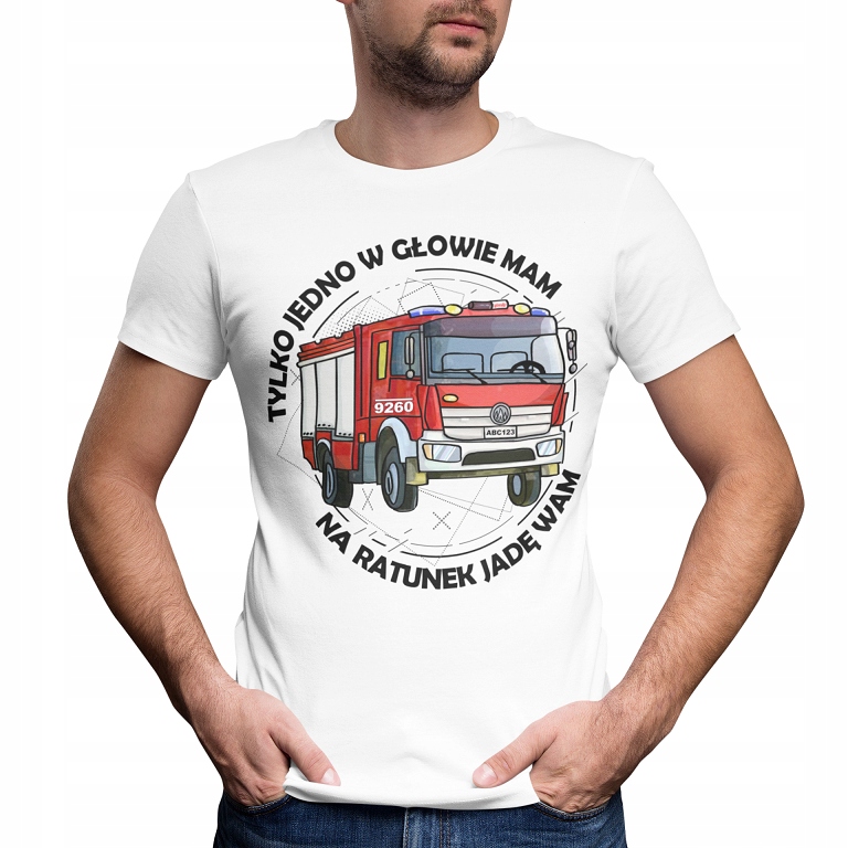 

T-shirt Męski Prezent Dla Strażaka Wóz Strażacki