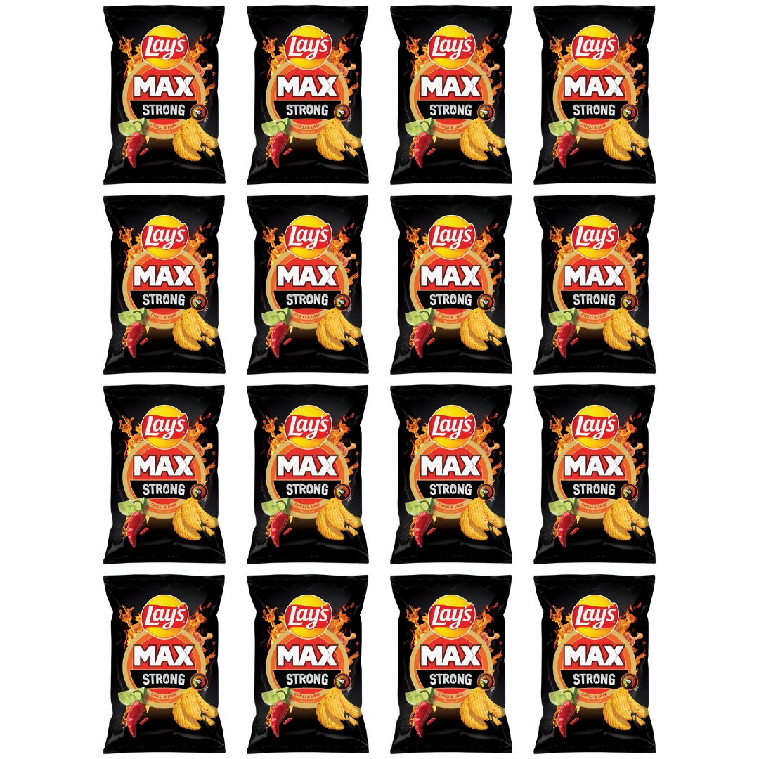 Chipsy Lay's Max Strong o smaku ostrego chilli i limonki 16x 190 g