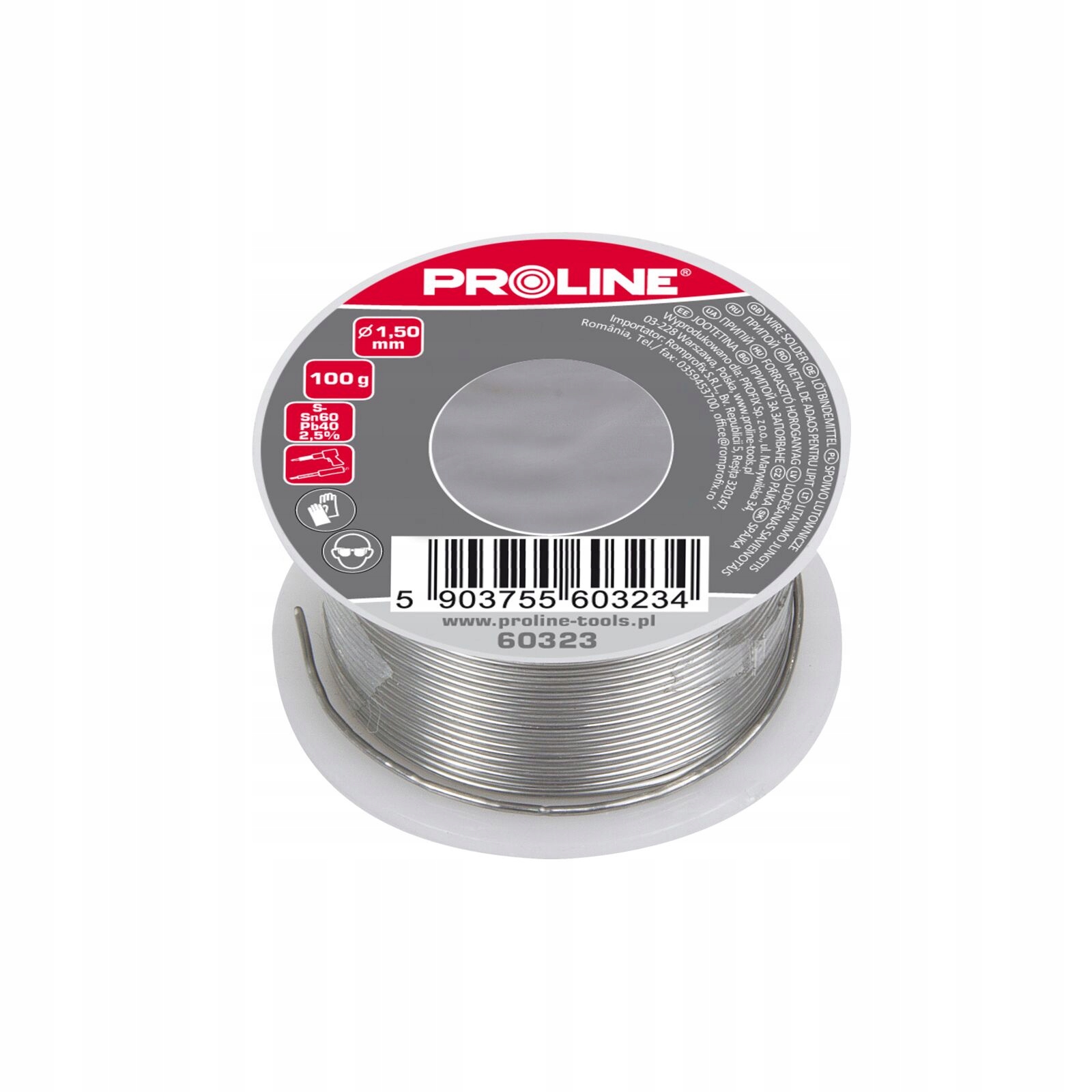 Spoiwo Lut. 60/40/2.5% FI1,50MM Szpula 100G Proline