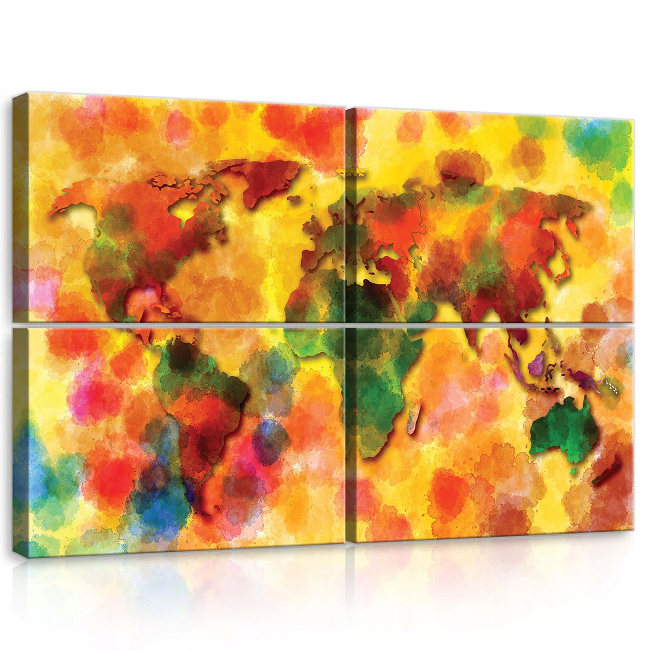 Obraz 120x80 Mapa sveta farebný abstraktný moderný dekorácia na stenu