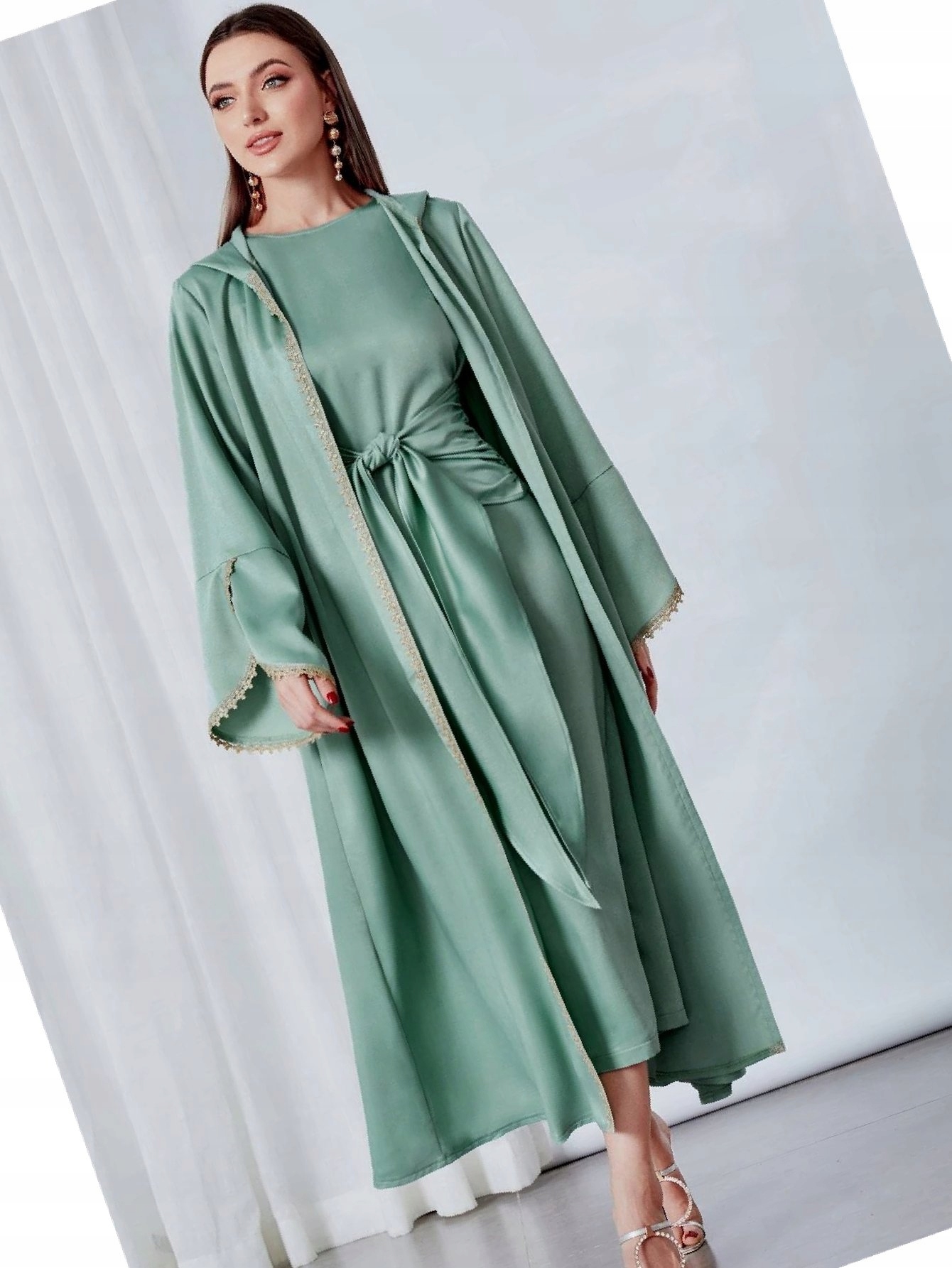 Komplet Abaya 42/44 Šaty Tunika S Kapucí