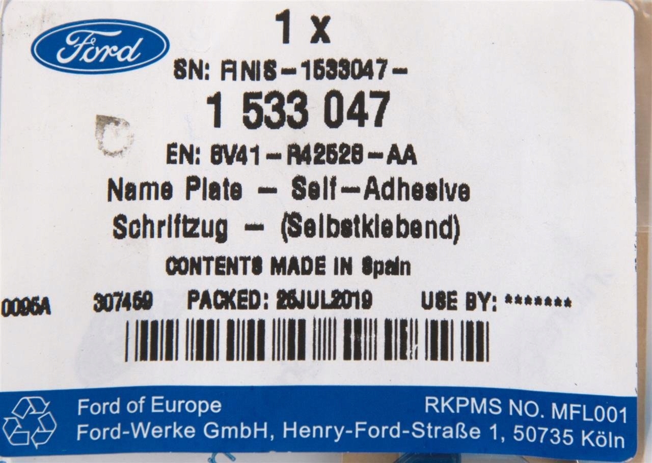 EMBLEMAT KUGA KLAPY TYŁ FORD KUGA 08-12 / 12-2016 Numer katalogowy części 1533047