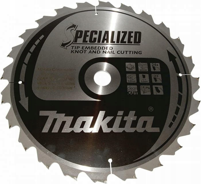 Makita Kotoučová Pila 355x30x24z Specializované Dřevo (s Hřebíky A Sukami)