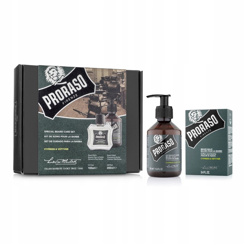 

Zestaw do brody Proraso balsam i szampon cypres