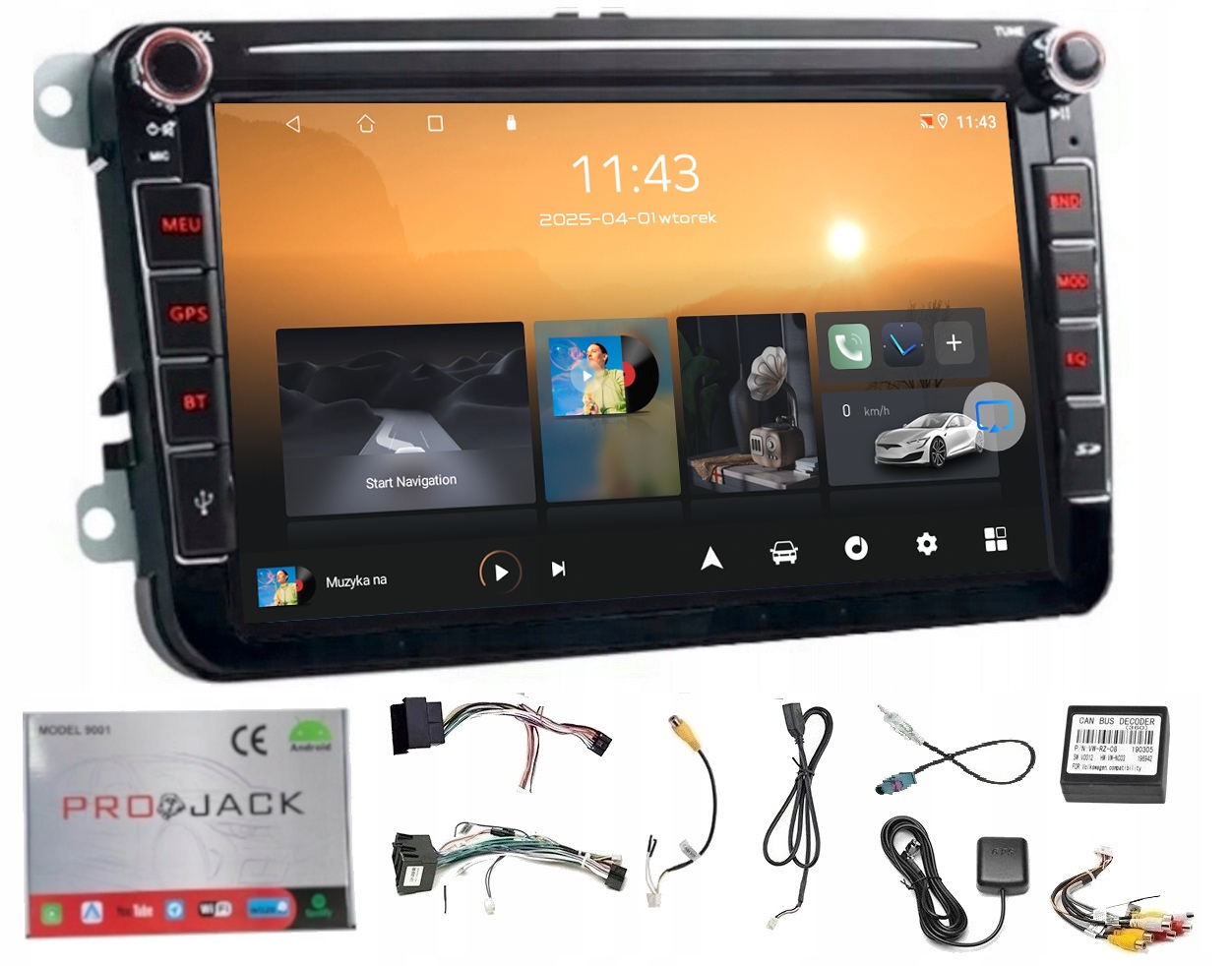 Autorádio Gps Android Vw Bora 2009-2015 Wifi Carplay 64GB